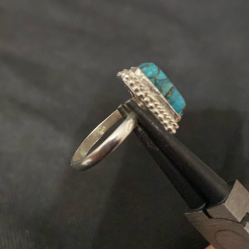Source Unknown Turquoise And Silver Ring - image 7